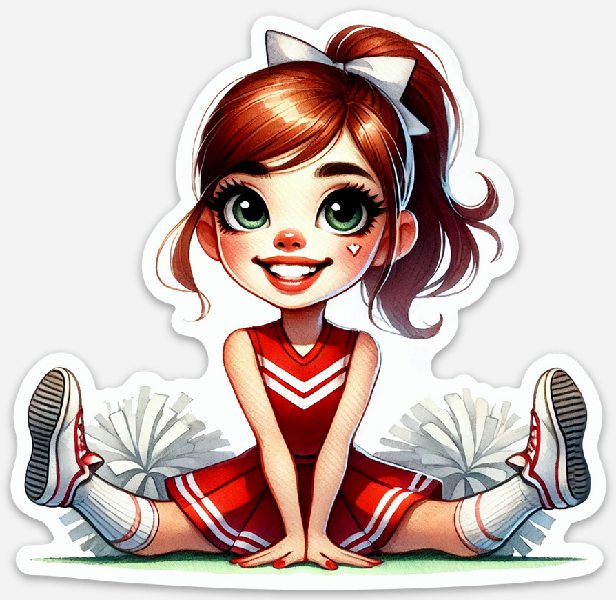 Cheerleader Red 4 Sticker