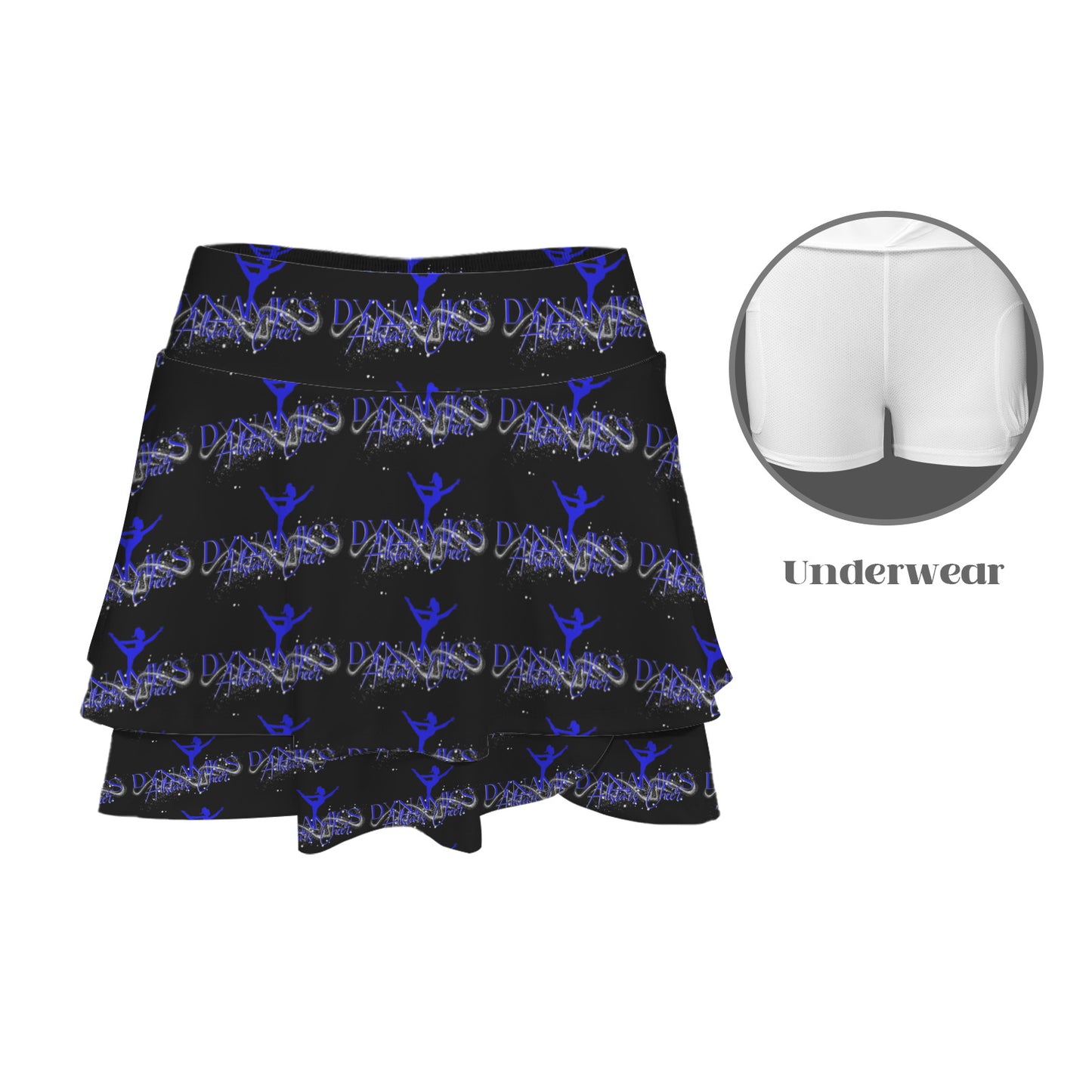 High Waist Layered Ruffle Pockets Sports Skirt